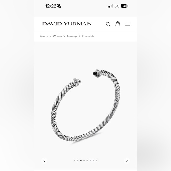 David Yurman Classic Cable Bracelet Sterling Silver Black Onyx/Diamonds - Picture 6 of 10